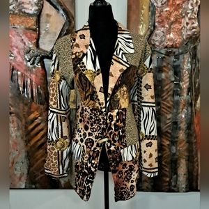 Vtg D. Frank Animal Mix Print Blazer (Fits SZ Large)